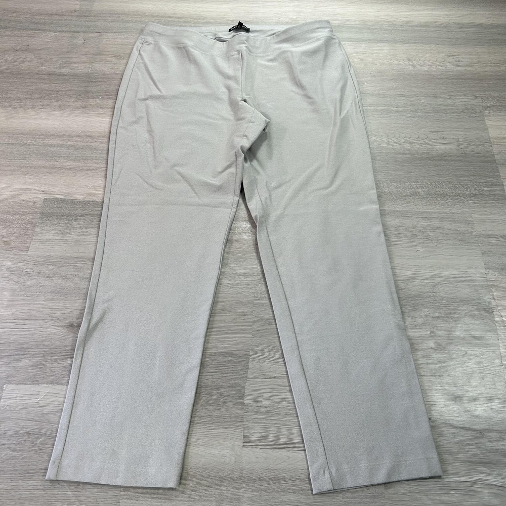 Eileen Fisher Pants Womens‎ M Gray Knit Pull On Relaxed Stretch Made USA